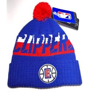 NEW NBA LA Clippers Youth BOYS (8-20) BLUE/RED 100% Acrylic ONE SIZE BEANIE Hat